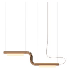 Contemporary Chandelier / Pendant Lamp 'Pipeline CM1-P' Copper by AND