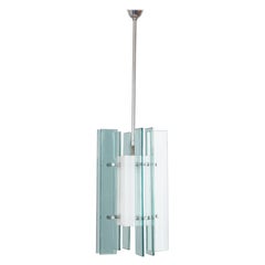 Vintage 1960s glass and plastic chandelier Italian design
