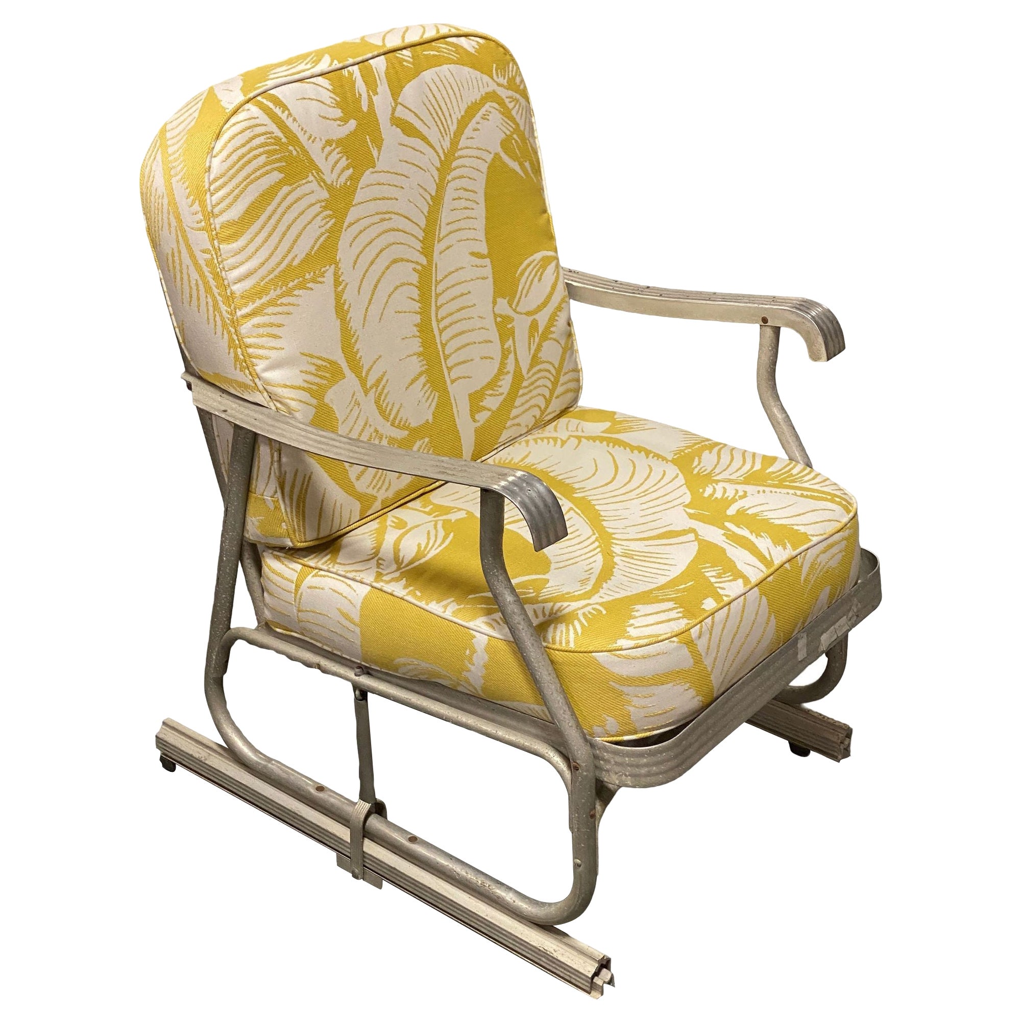 Silla de Aluminio de Mitad de Siglo para Patio/Exterior con Patas de Esquí en venta