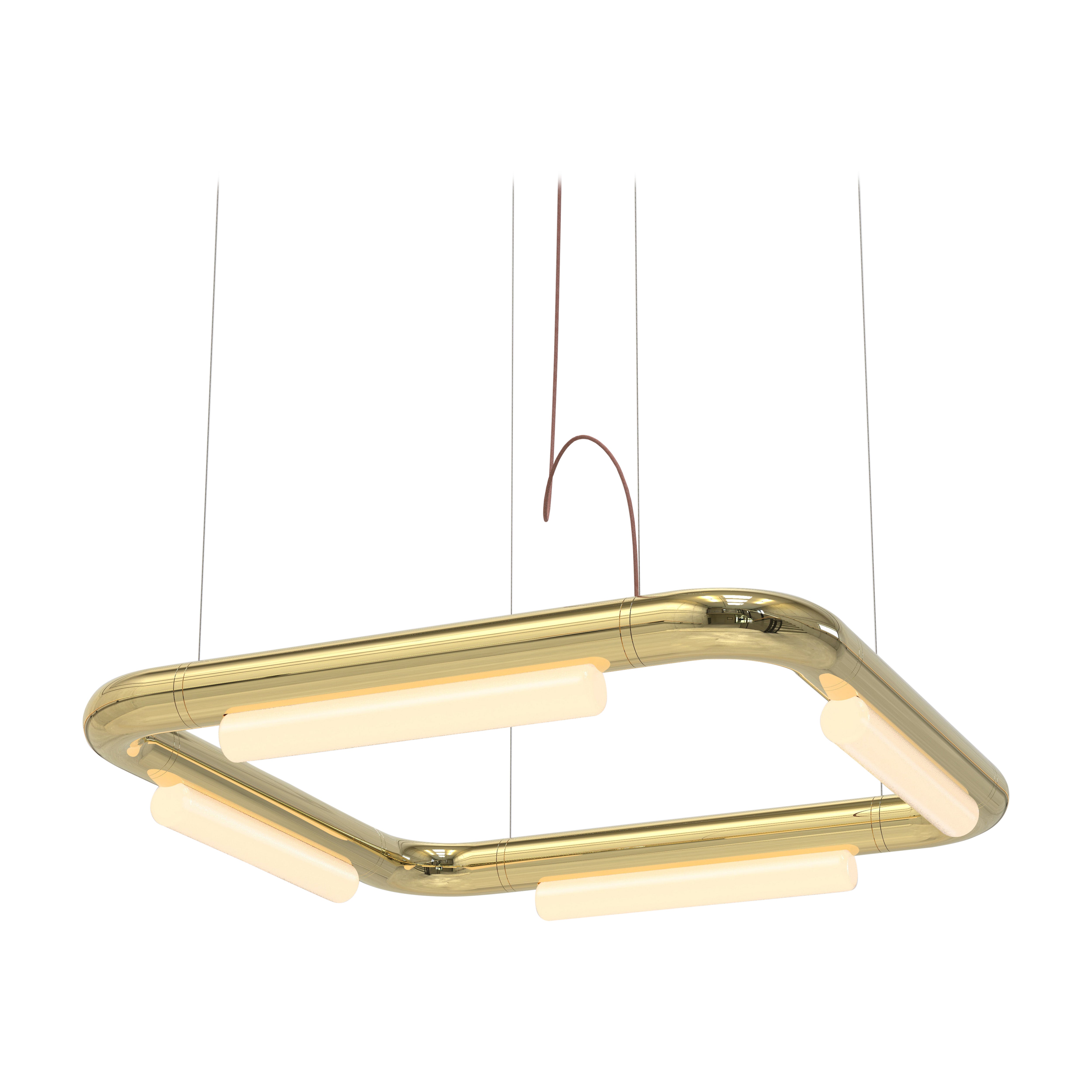 Lampadario contemporaneo / Lampada a sospensione 'Pipeline CM5-P' Ottone di P & A