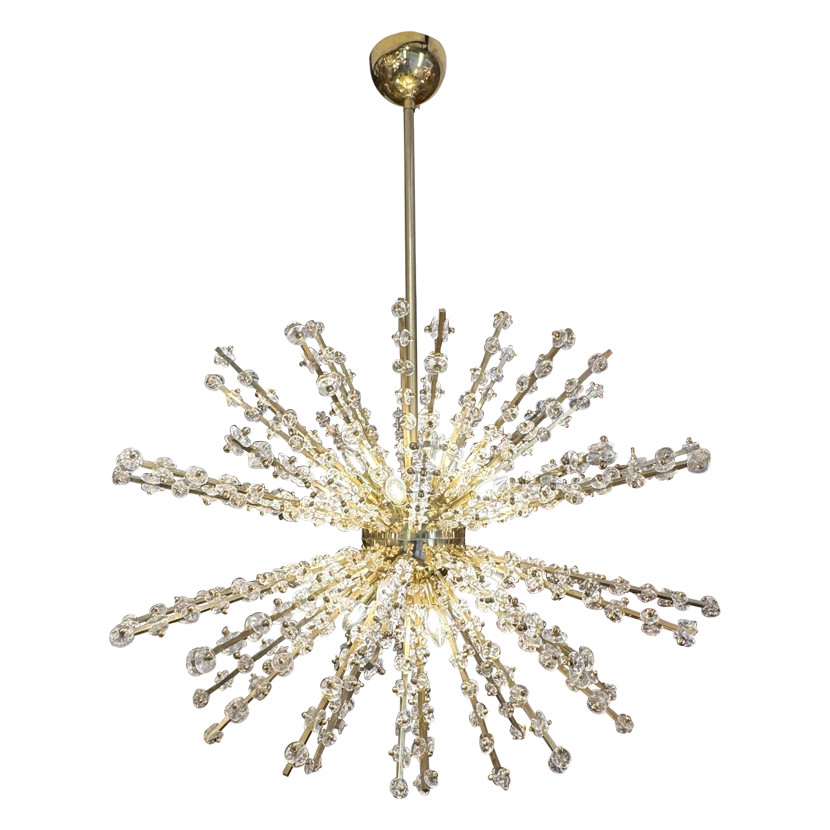Important "Sputnik" chandelier with glass  flowers