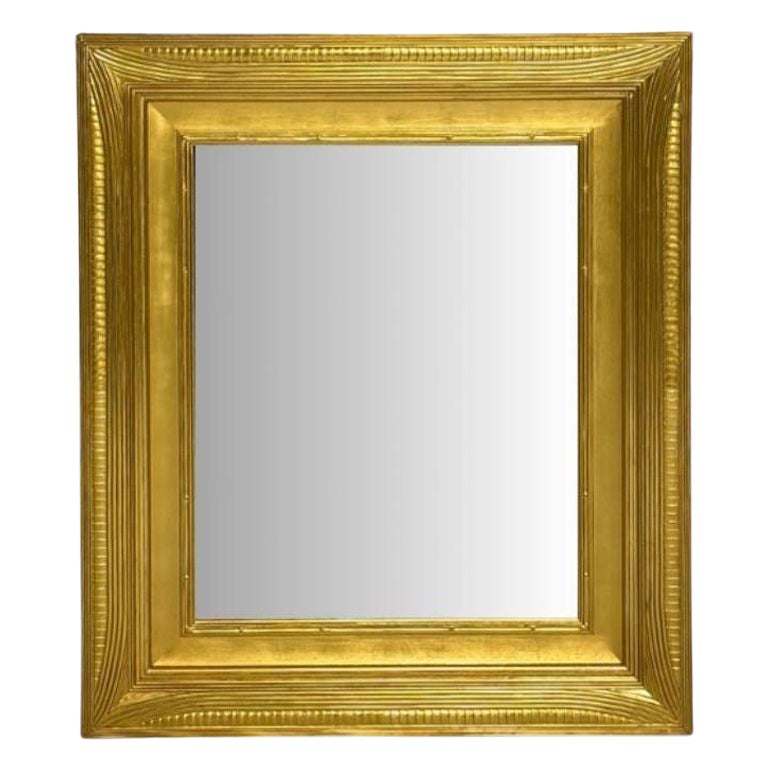 Miroir Hollywood Regency sur mesure, doré à l'eau, verre, États-Unis, 21e siècle