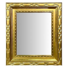 Hollywood Regency, Rectangular Wall Mirror, Carved Giltwood, Water Gilt, 21st C.