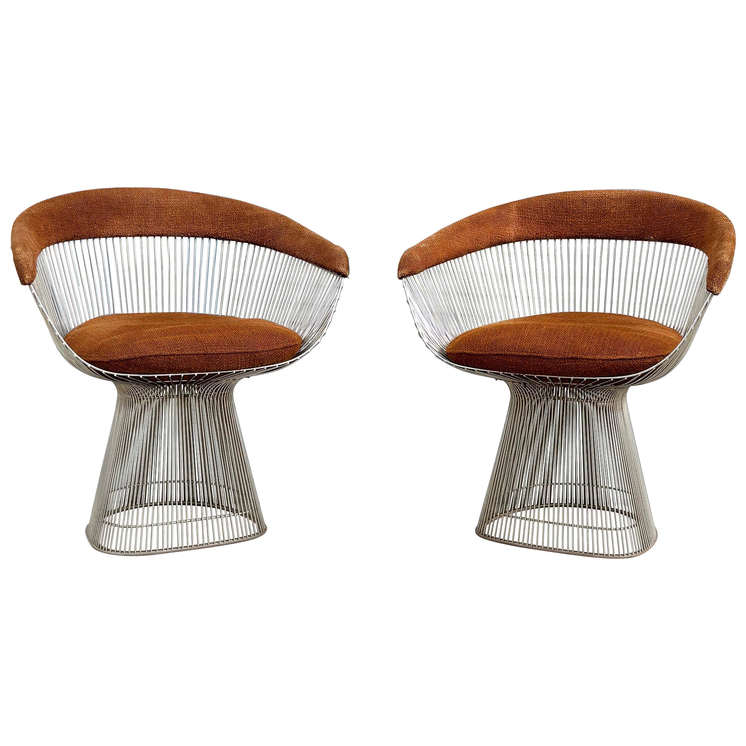 1960s Pair of Mid Century Warren Platner Dining Chairs for Knoll For Sale