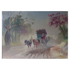 1959 Latin American Painting PALO BORRACHO Tucuman by A Osorio Luque, Argentina