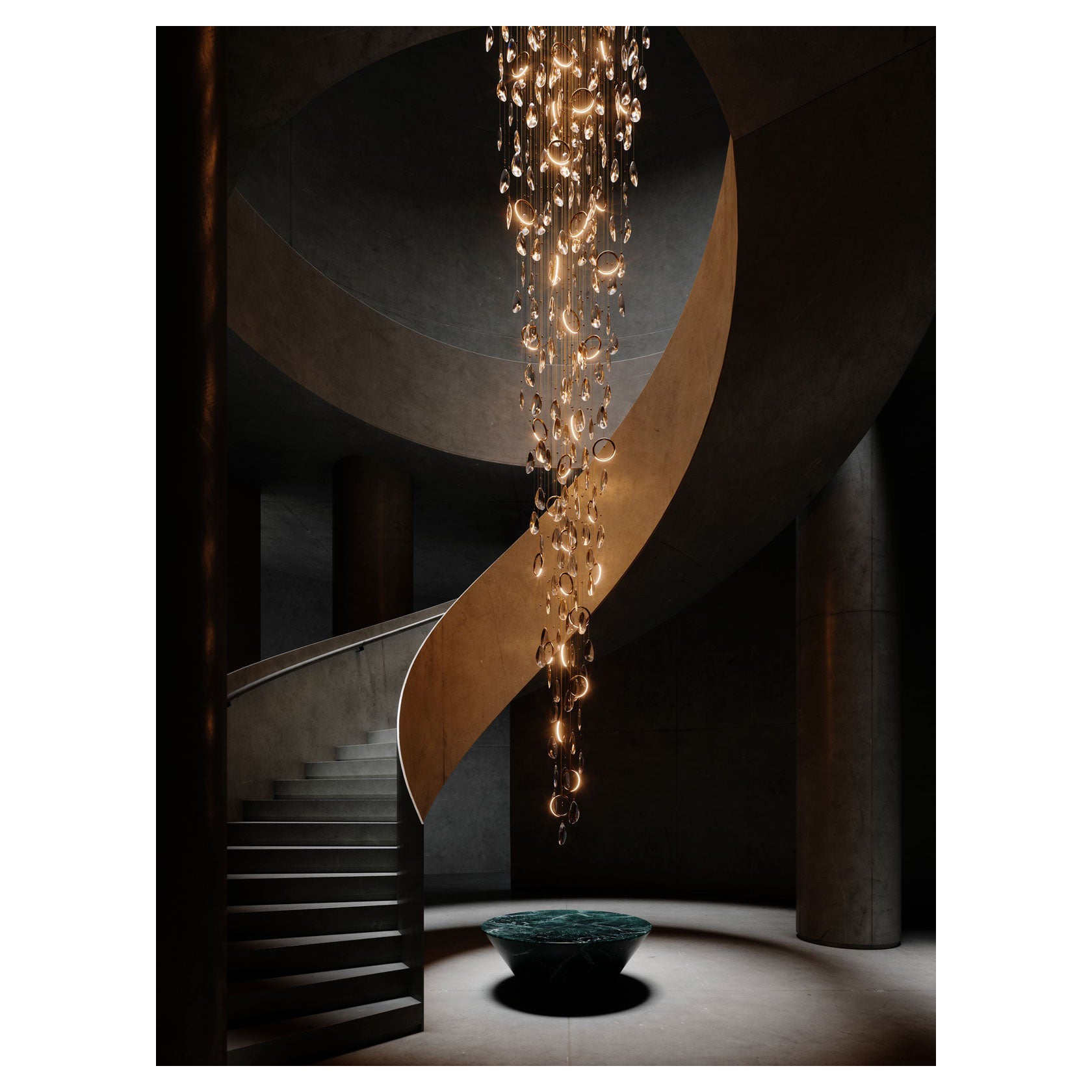 Lampada a sospensione a cupola grande di Rock and Soar