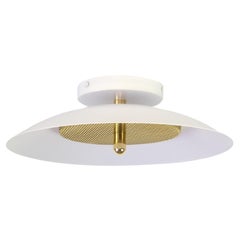 Signal Flush Mount, White and Brass, from Souda, Made to Order