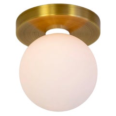 Globe Einbaubeleuchtung von Research. Beleuchtung, gebürstetes Messing, 5in-Glas, auf Bestellung gefertigt