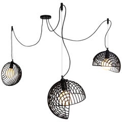 Dana Pendant Light, Black, Cluster of Three, from Souda, in Stock