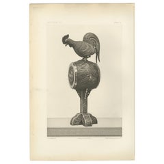 Rooster on an Ornamental Drum – from Audsley’s Decorative Masterpieces, 1884