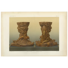 Antique Ornamental Pedestal Designs with Nature Motifs – Japanese Art by Audsley, 1884