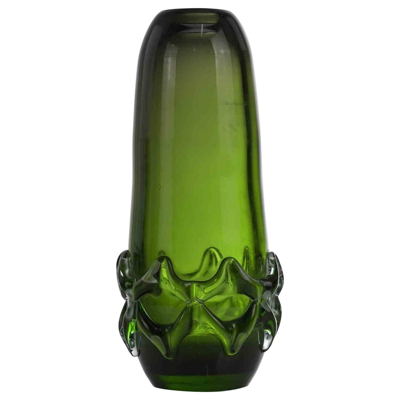 Vintage Green Glass Vase, italy, 1970s