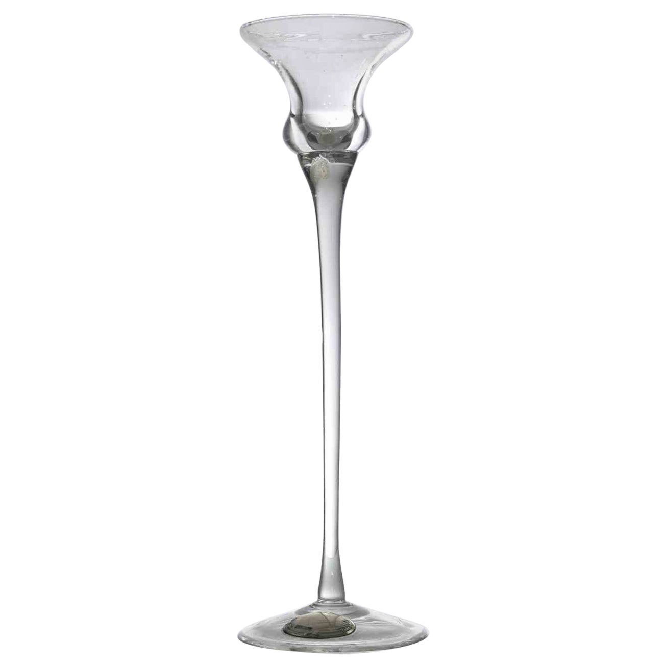 Vintage Glass Candle Holder, Italy, 1970s For Sale