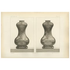 Antique Elegant Gourd-Shaped Vases – Heliograph from Audsley’s Japanese Art, 1884