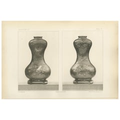 Antique Ornamental Vases with Narrative – Heliograph from Audsley’s Japanese Art, 1884
