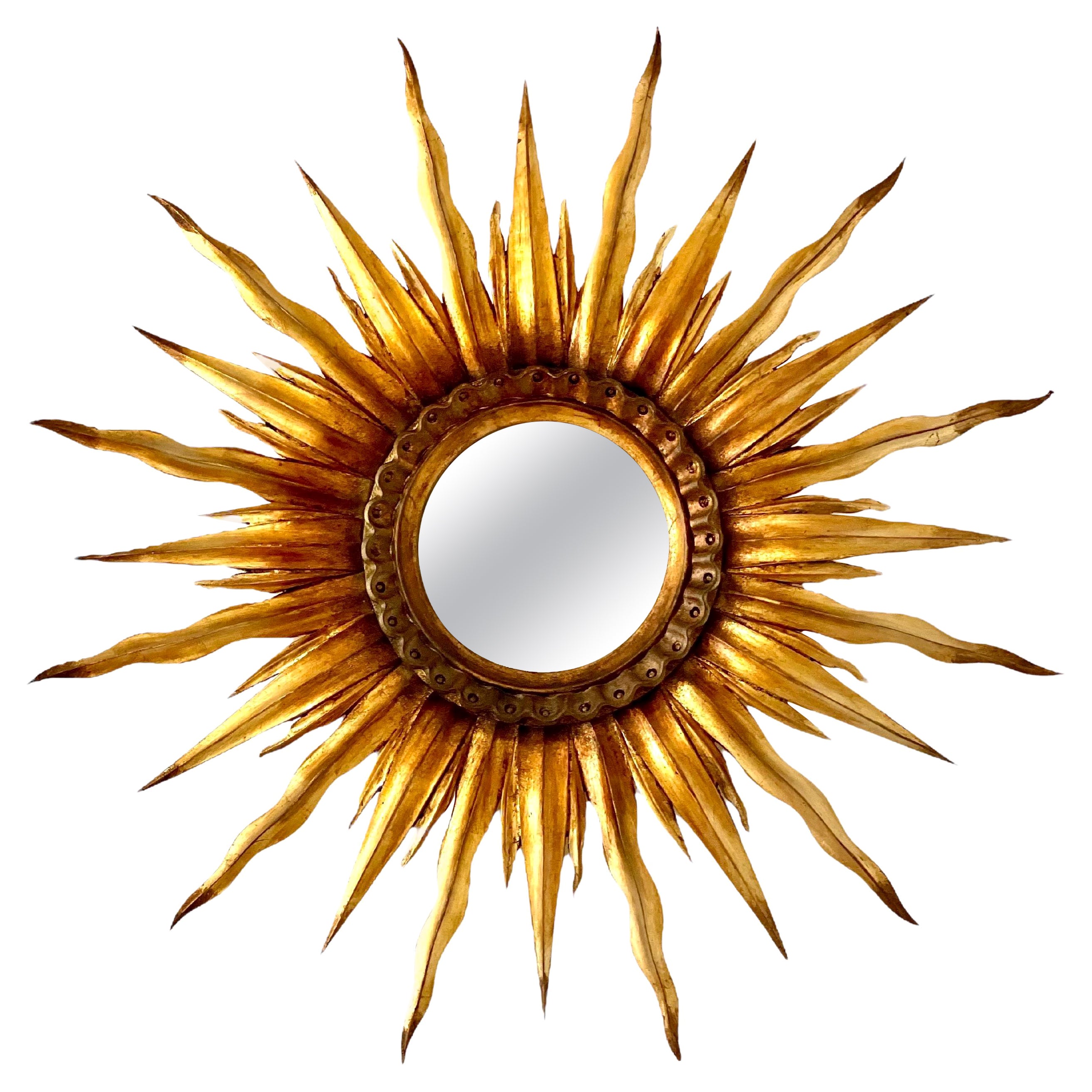 Giltwood Sunburst Wandspiegel