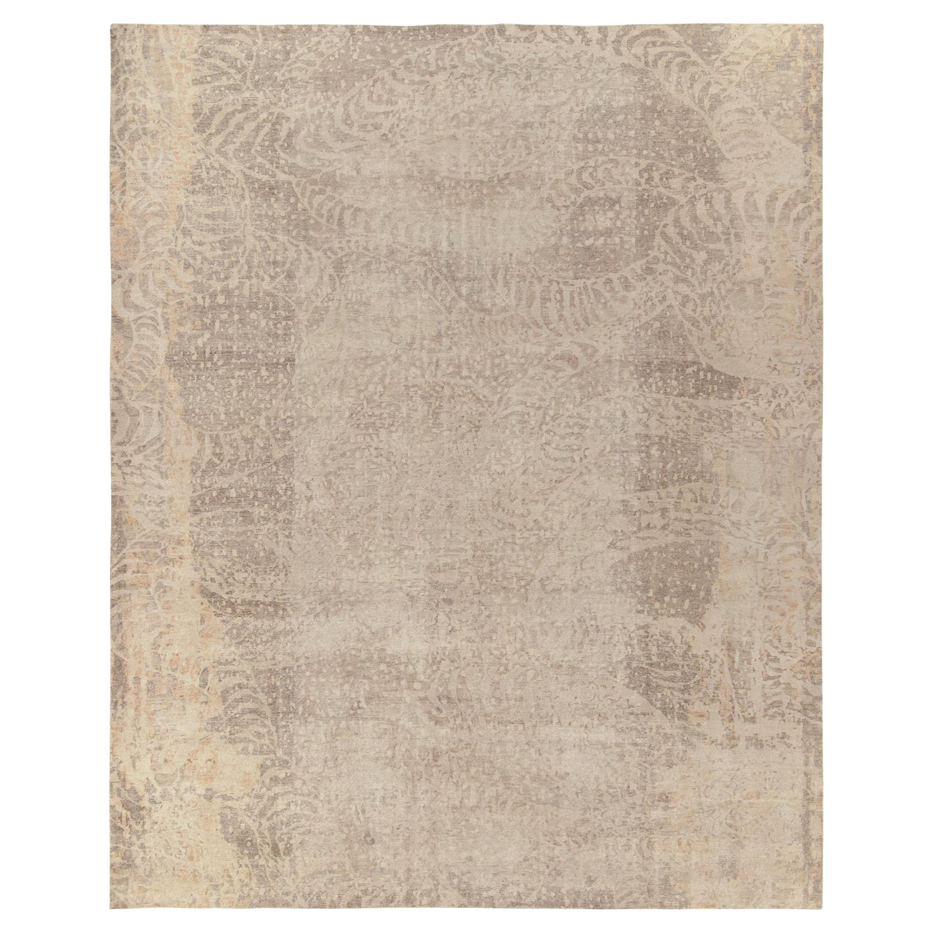 Alfombra abstracta estilo envejecido de Rug & Kilim con estampado beige-marrón y gris