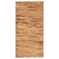 Alfombra de estilo desgastado Rug & Kilim con estampado abstracto rojo, naranja y dorado