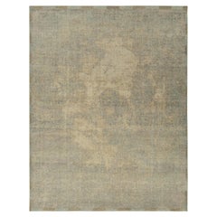 Rug & Kilim's Distressed Style Modern Rug in Blau, Beige Abstraktes Muster