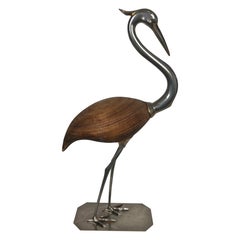 Decorative Exotic Wood and Nickel Bird