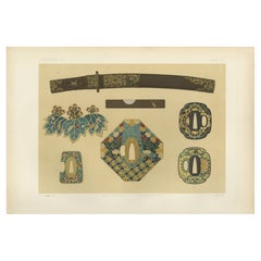 Antique Intricate Japanese Sword Fittings and Ornaments, Japanese Art by Audsley, 1884