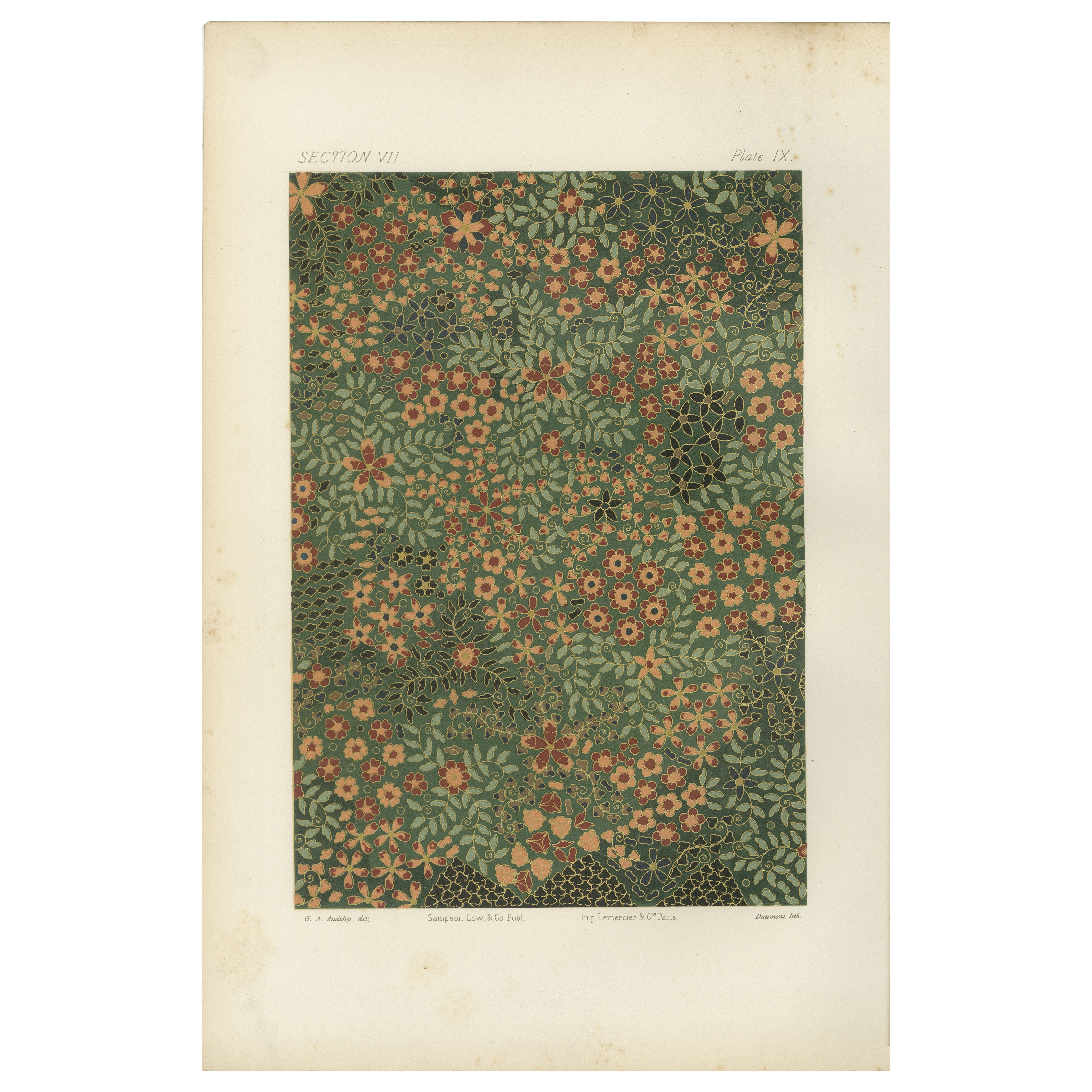 Japanese Floral Design Pattern, from Audsley’s Decorative Art, 1884