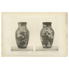 Japanese Ornamental Vase with Intricate Designs - A Heliograph by Audsley, 1884