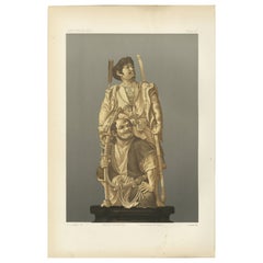Figurine raffiguranti un guerriero e un assistente, arte giapponese di Audsley, 1884