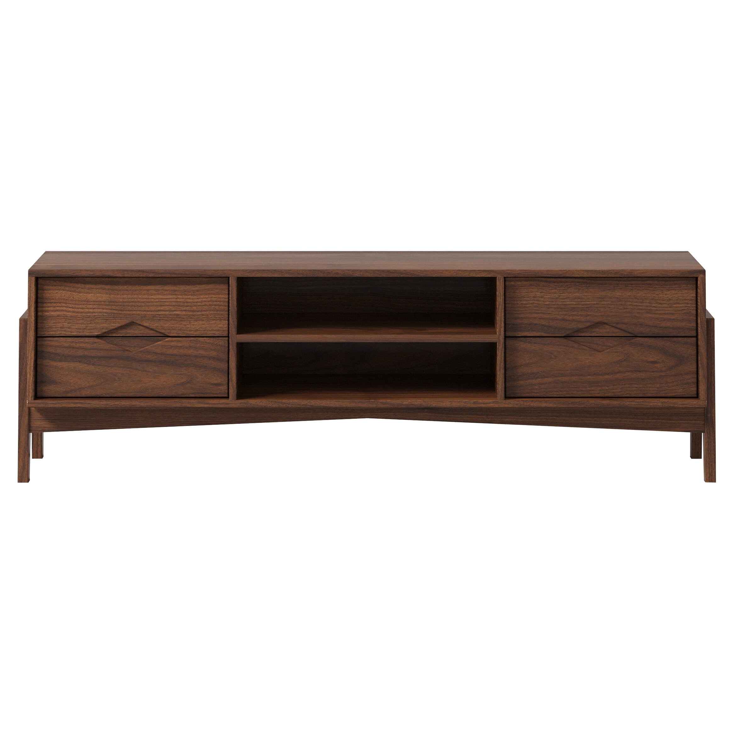 Florence Media Console in Walnut Wood (Natural) by The Spalty Dog