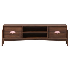 Florence Media Console in Walnut Wood (Lychee) by The Spalty Dog