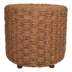 Rope Stool with Round Wooden Feet In the style of Audoux Minet