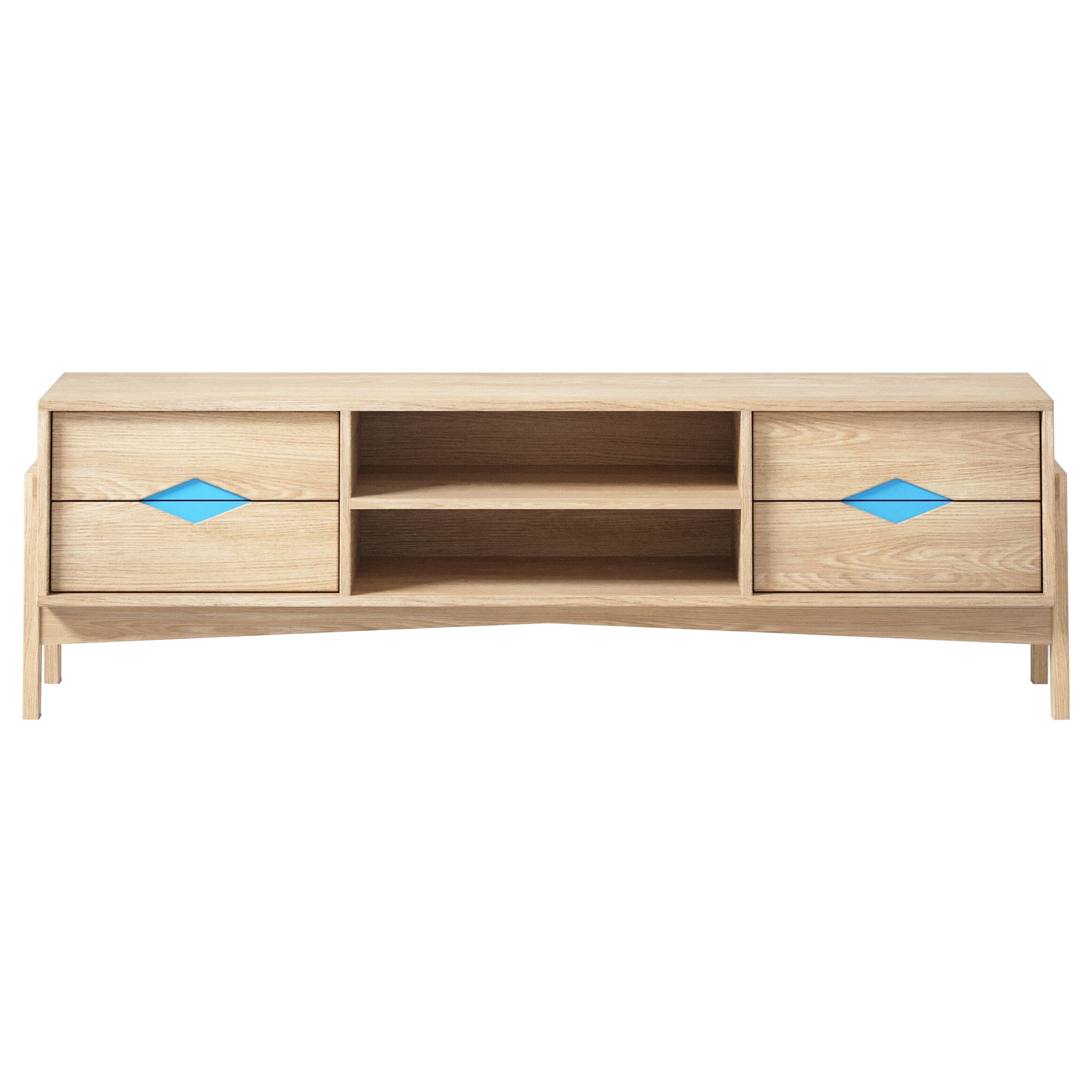 Florence Media Console in Ash Wood (Tiffany) by The Spalty Dog For Sale