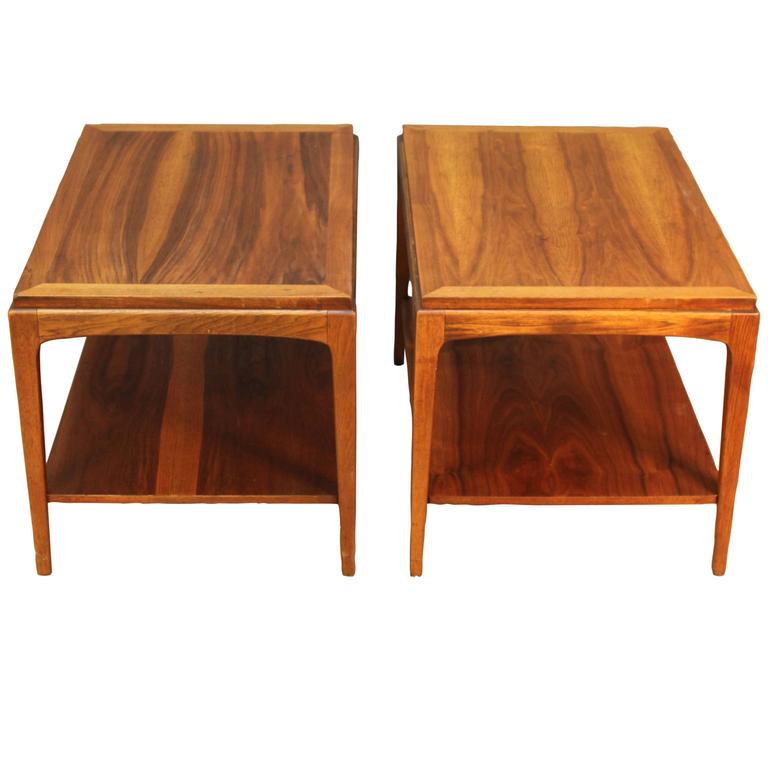1950s American Modern walnut step end side table Atomic age at 1stdibs