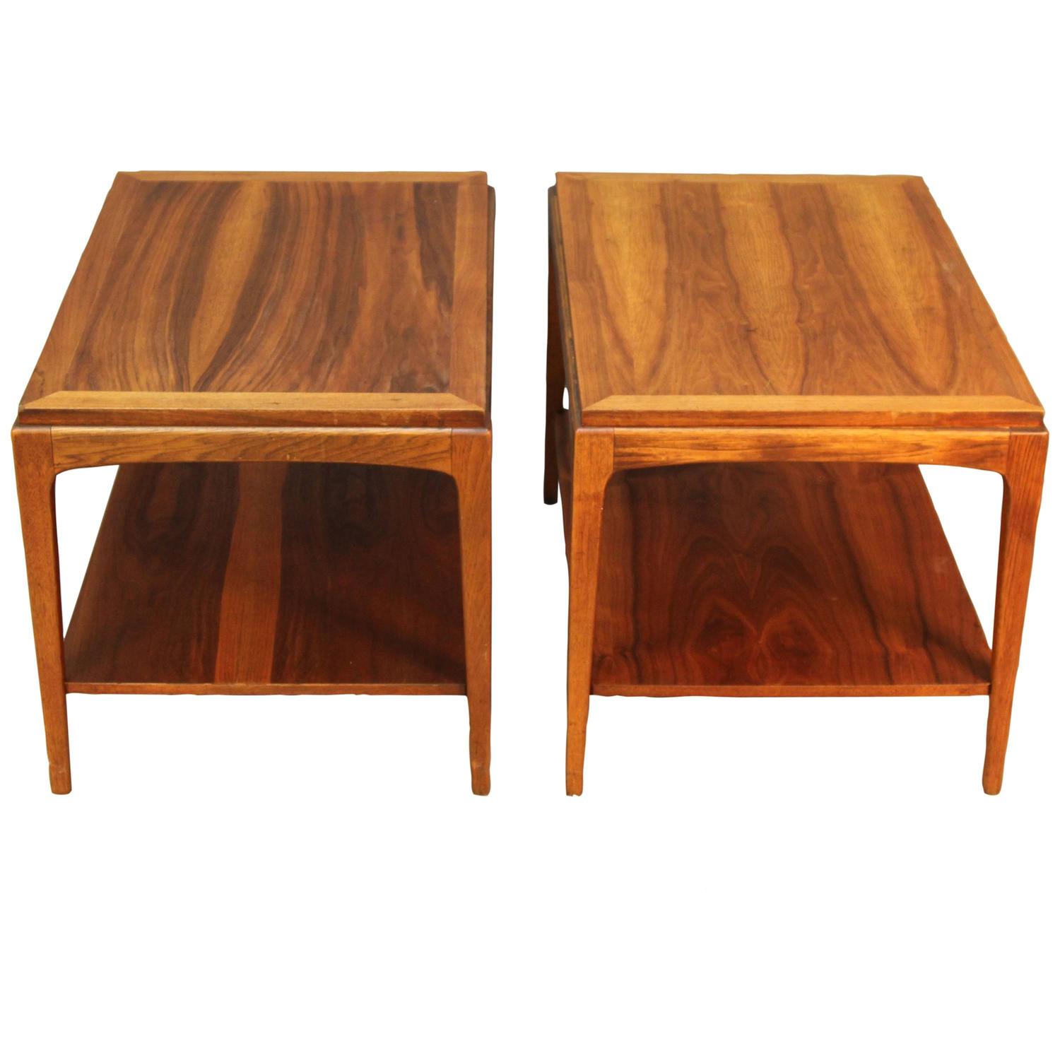 Pair of Lane Walnut End Tables For Sale at 1stdibs