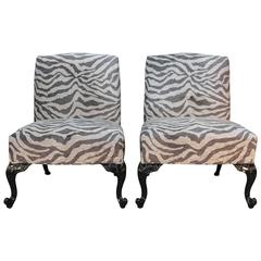 Newly Lacquered and Upholstered Traditional Slipper Chairs 8