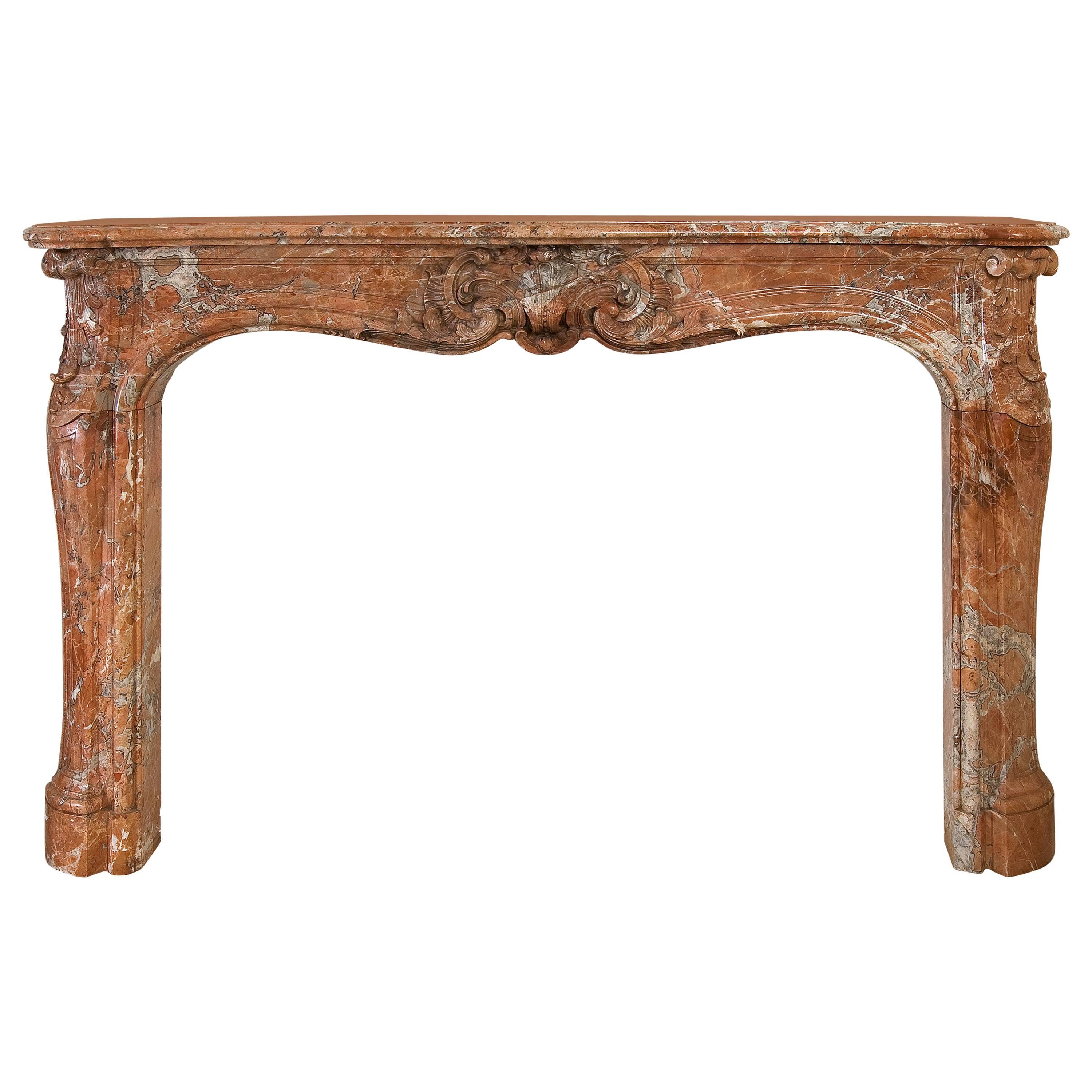 Fireplace in Marble Louis XV Period, 18th Century For Sale