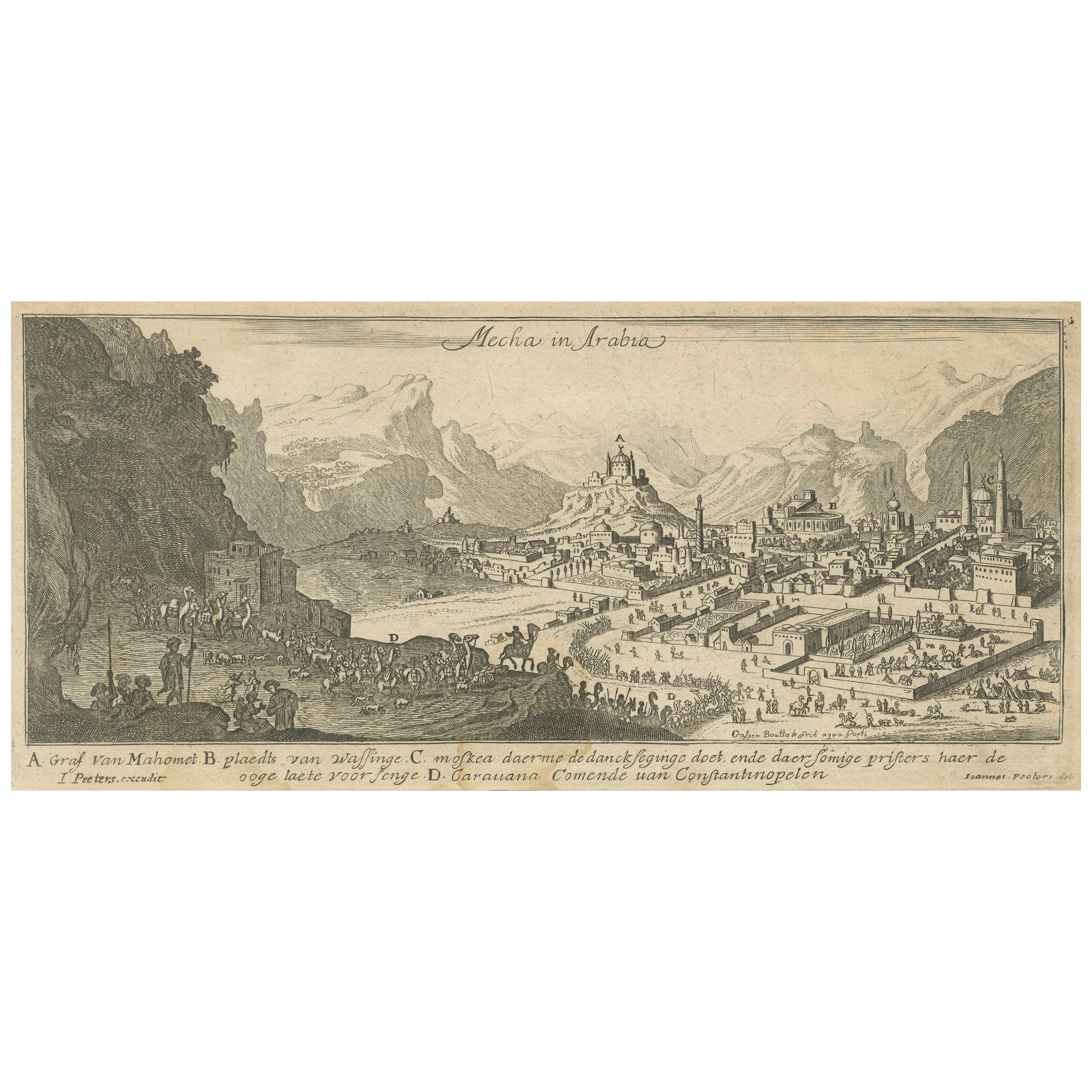 Mecha in Arabia – Engraving by Gaspar Bouttats after Jan Peeters, Antwerp, 1680