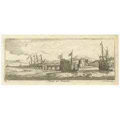 Vista de Fanar en el archipiélago Egeo con puente y barcos, ca. 1680
