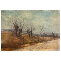 Vintage Exquisite 1930 Autumnal Landscape by Johannes Köhler – Oil on Panel