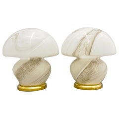 Vintage Lamp degli anni '70 in vetro di Murano e ottone, in alabastro e ottone