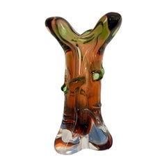 Mid century modern Glass Vase by František Zemek for Glass Factory Mstisov