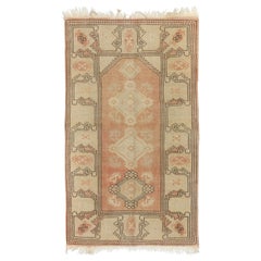 35 "x57" Tapis vintage Milas Melas, 100% laine, tapis de porte fait main, tapis de bain turc