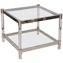 Two-Tone Lucite Side Table in the Style of Maison Jansen 1