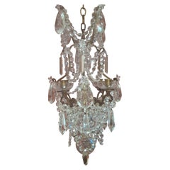 19thc French Rococo Louis XV Gilt Bronze with Cut Crystal Chandelier by Baccarat