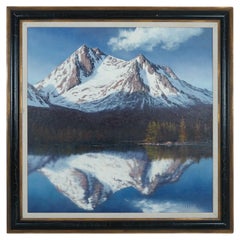 Vintage Signed Original Oil on Canvas “McGown Peak from Stanley Lake”