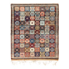 4.6x5.6 Ft Vintage Handmade Turkish Dowry Rug, 100% Soft Wool & Natural Dyes