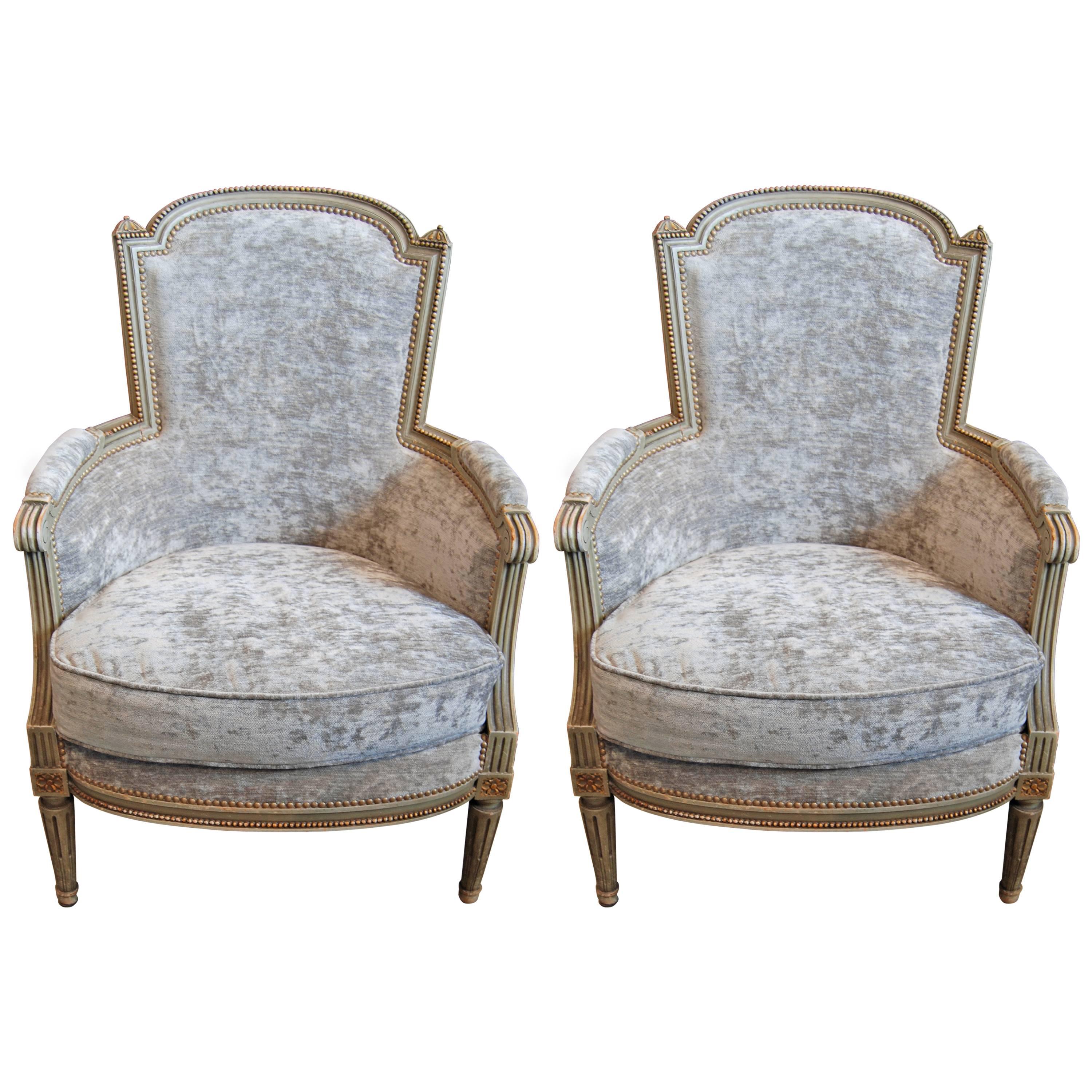 Pair of Napoleon III Bergeres