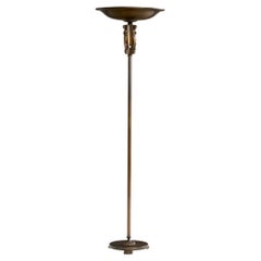 Einar Bäckström, Floor Lamp, Brass, Sweden, 1940s