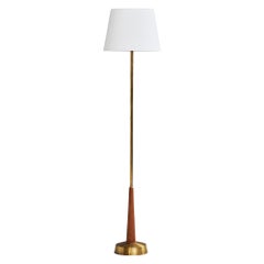 Bergboms, Lampada da terra, Ottone, Teak, Tessuto, Svezia, anni '50