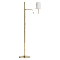 Hans-Agne Jakobsson, Floor Lamp, Brass, Fabric, Sweden, 1970s